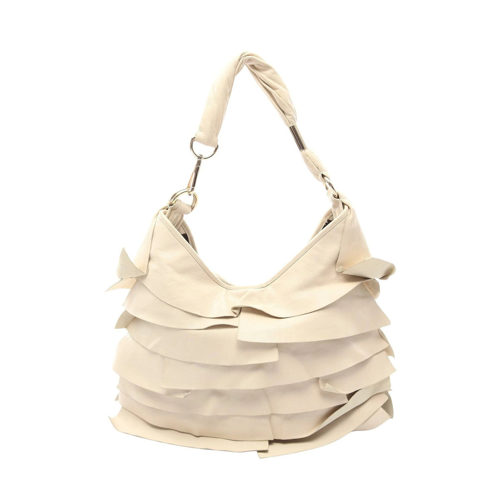 Saint Laurent Yves Tropez Shoulder Bag Leather Beige Cream